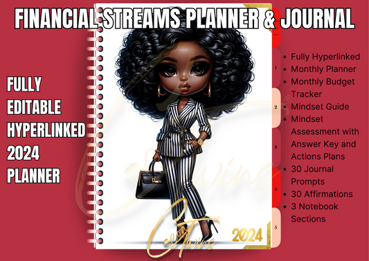 Financial Streams - Diversifying Income & Saving Smart |  PDF and Canva Template | Planner and Mindset Guide - ONE BUYER PLR