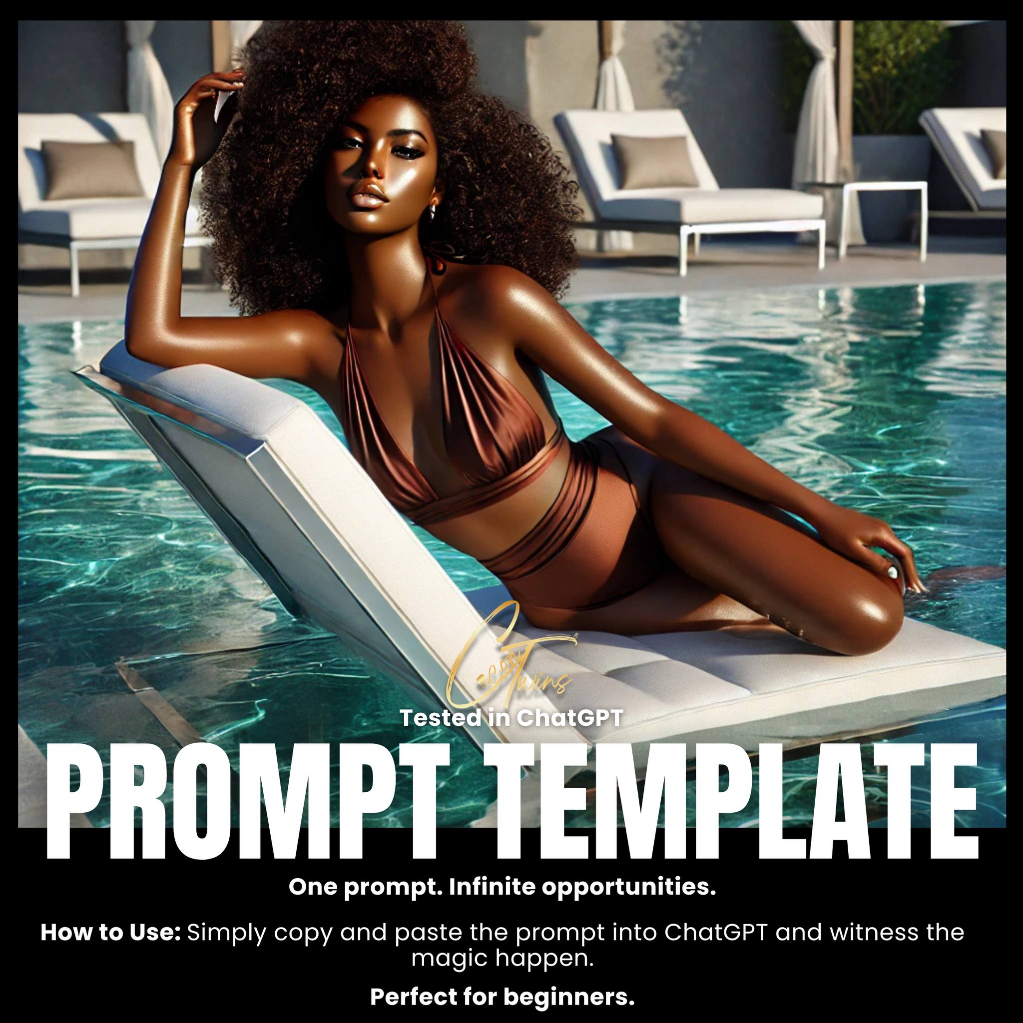 Fillable Art Prompt Base | Poolside Serenity