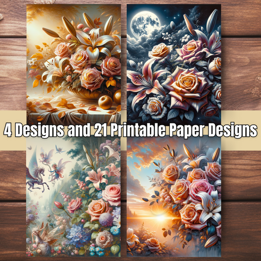 Floral Arrangement | Editable Journal PLR Kit with a Bonus Hyperlinked Planner | Fully Editable Canva Templates