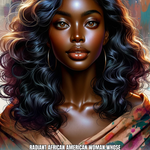Prompt Base | Radiant African American woman whose expression is a blend of warmth and intelligence...