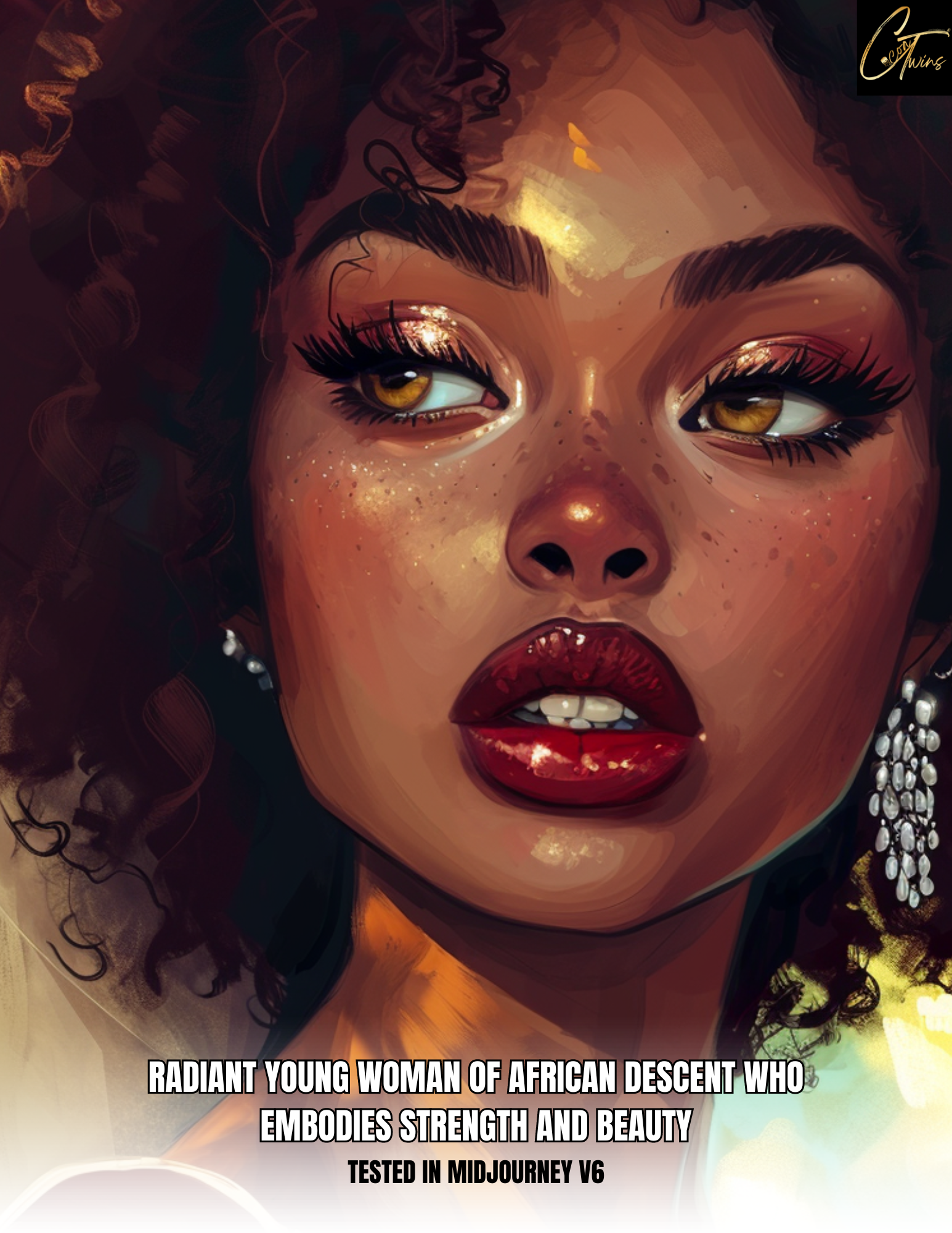 Prompt Base | Radiant young woman of African descent who embodies Strength and beauty...