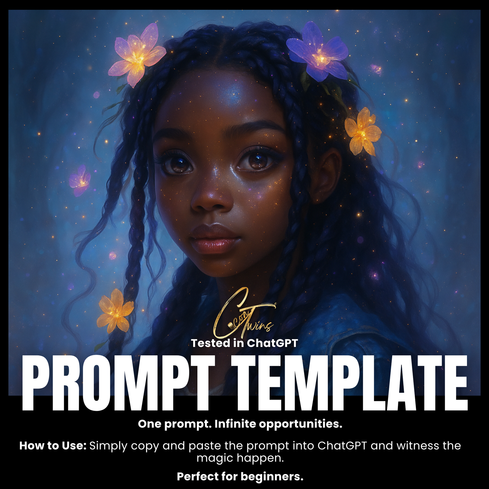 Fillable Art Prompt Base | Starlit Bloom