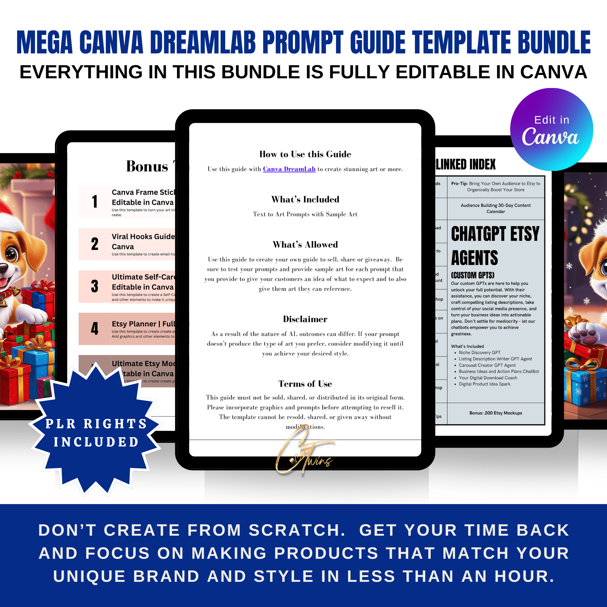 Canva DreamLab Prompt Guide – Your Digital Product Creation Toolkit! | Editable in Canva | PLR Licensing Included - Cocoa Twins