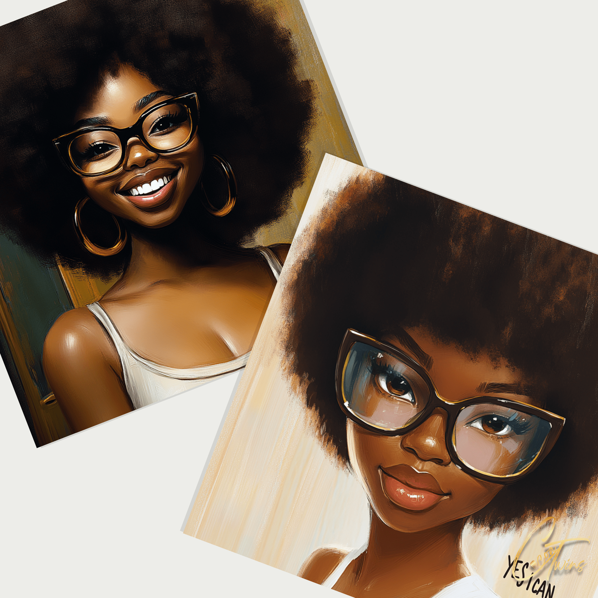 Master Resell Rights AI Art Prompt Guide | Pick Your Afro | MidJourney Prompts - Cocoa Twins