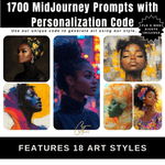 Mega MidJourney Prompt Guide of African - American Women | Over 1,700 Prompts | Master Resell Rights | AI Art Prompt Guide - Cocoa Twins