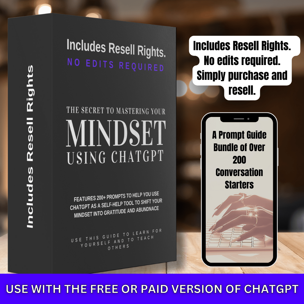 The Secret to Mastering Your Mindset as a Digital Download Entrepreneur Using ChatGPT Prompts | EBOOK (Includes Resell Rights) - Cocoa Twins