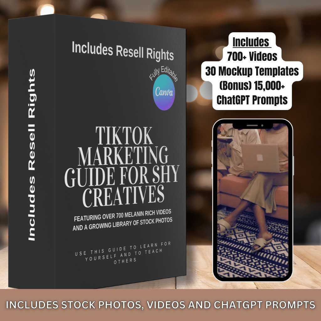 TikTok Marketing Guide for Shy Creatives | FULLY EDITABLE in Canva | Includes Stock Images and Videos | EBOOK (Includes Resell Rights) - Cocoa Twins