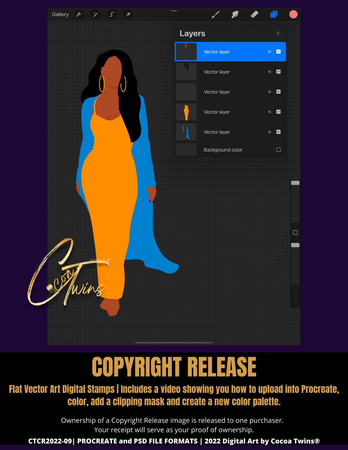 CTCR2022-09 | Copyright Release | A Digital Stamp for Use with Procreate, Adobe Fresco and/or Adobe Photoshop | 2022