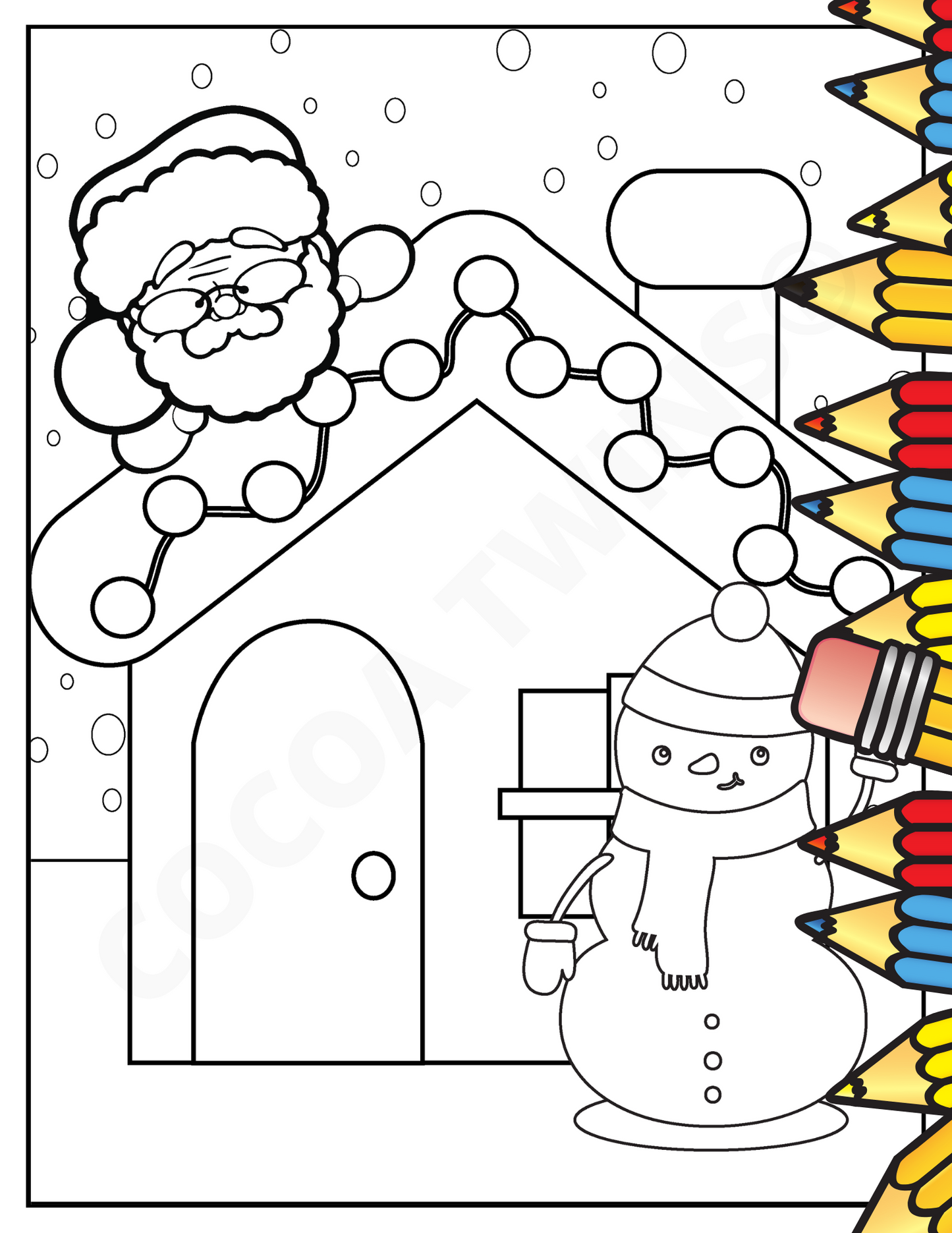 Printable Coloring Page | Peek-A-Boo Santa | 1120212