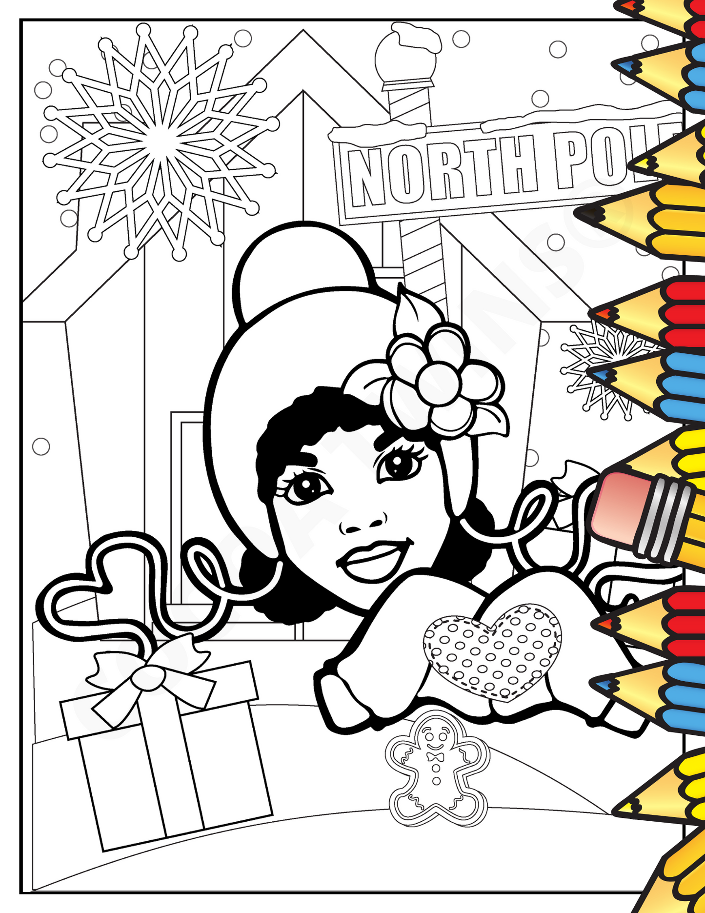 Printable Coloring Page | Holiday Heart Hands | 1120213