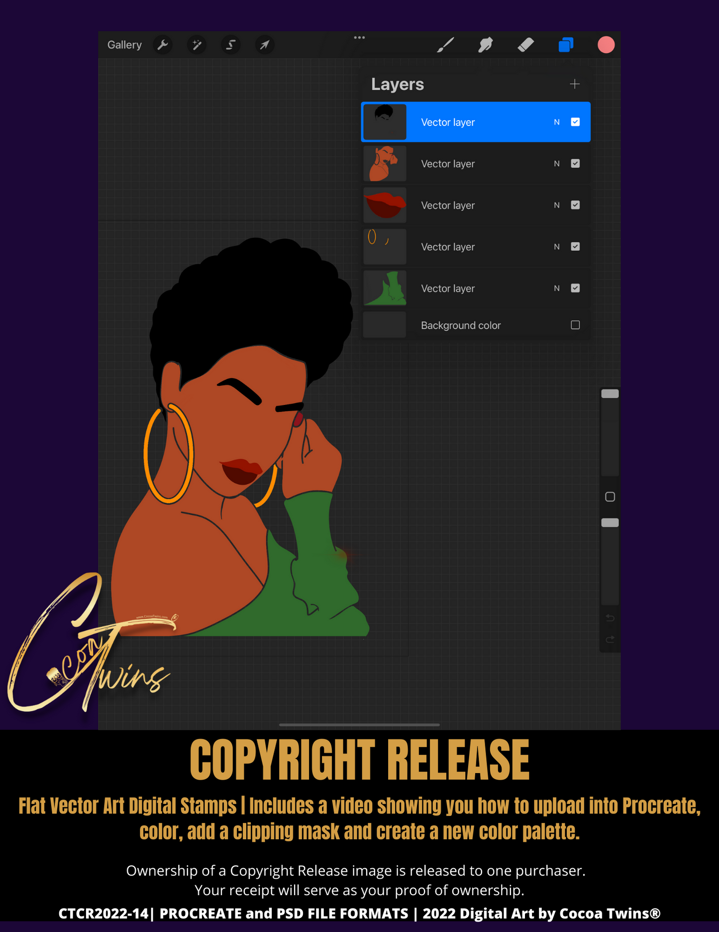 CTCR2022-14 | Copyright Release | A Digital Stamp for Use with Procreate, Adobe Fresco and/or Adobe Photoshop | 2022