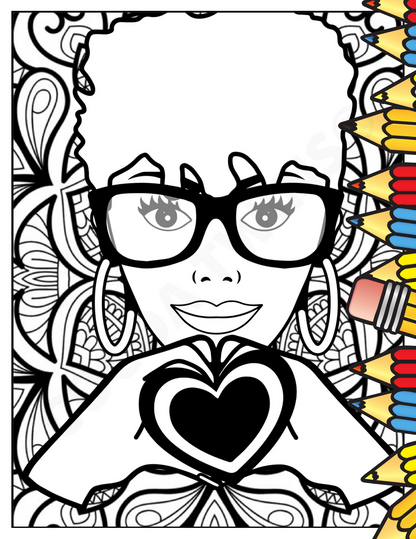 Printable Coloring Page | Avah w/ Heart | 112521-01