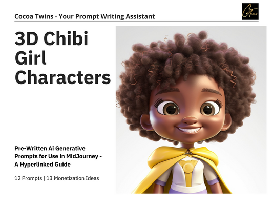 Twelve Prompts - MidJourney Guide - 3D Chibi Girl Characters