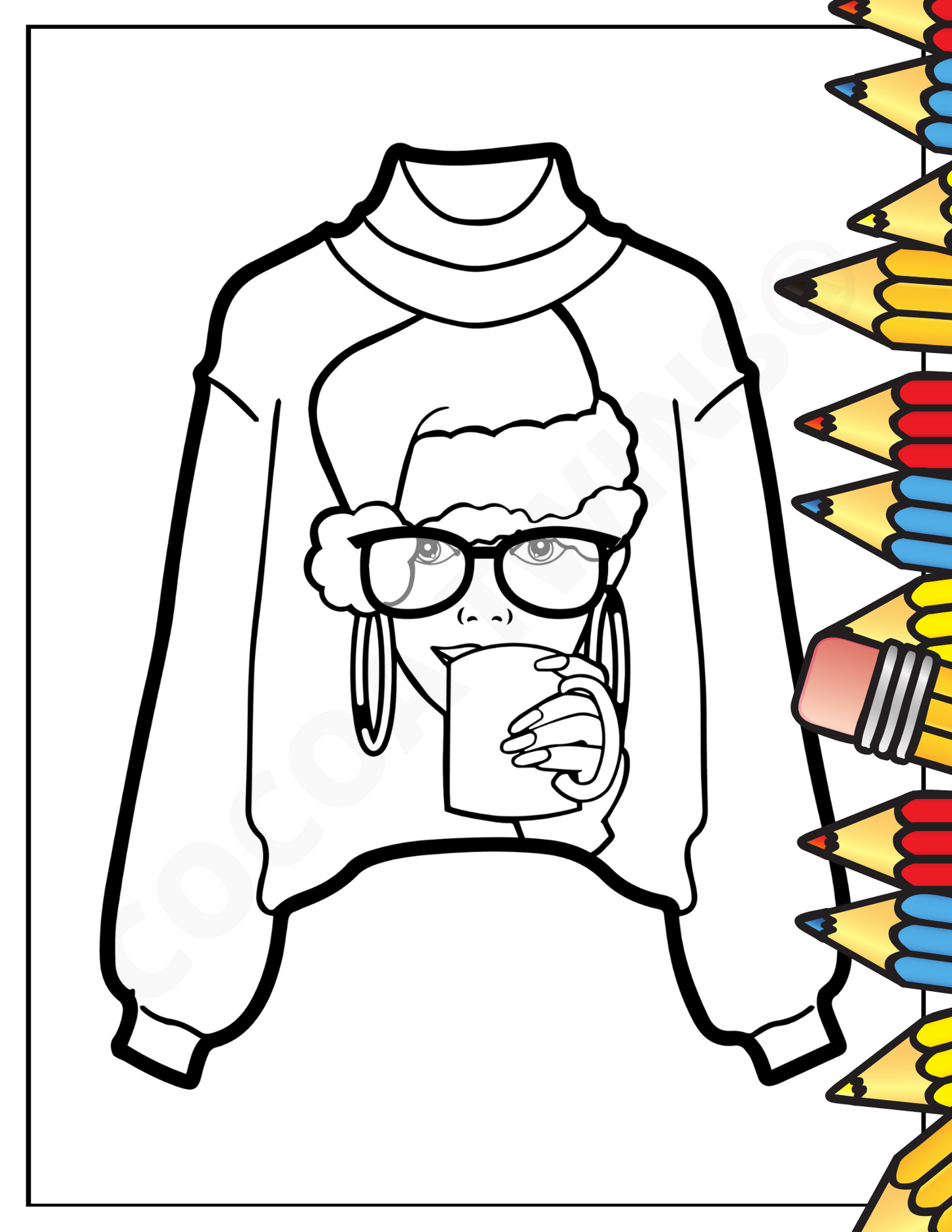 Printable Coloring Page | Avah Sweater | 1120220