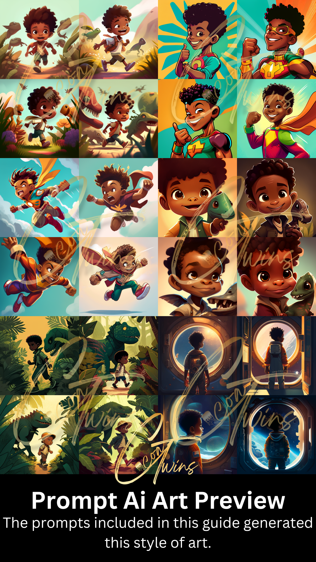 Ai Prompt Guide Subject Matter: African-American Boy Character Designs