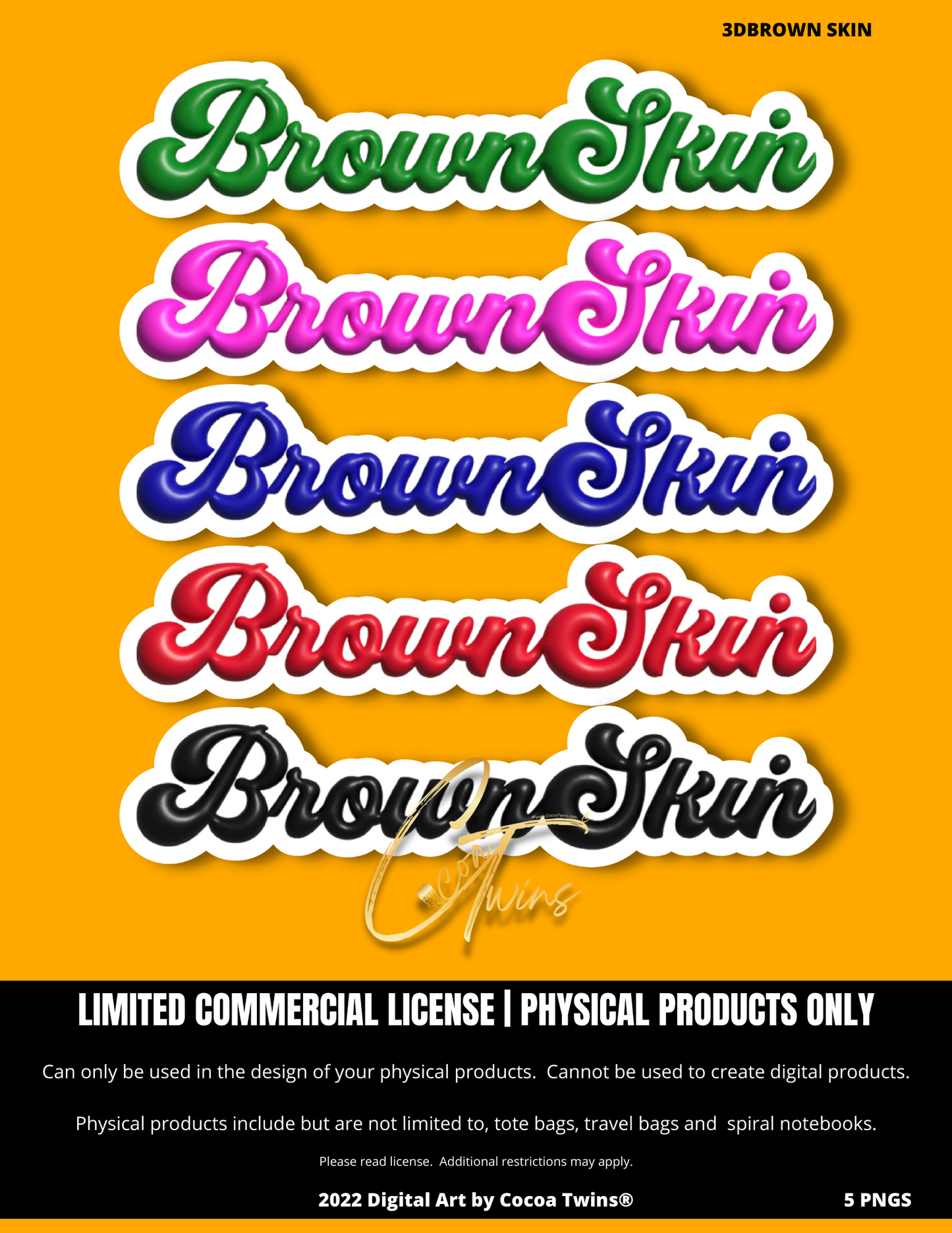 3D BROWN WORD ART  (LIMITED QUANTITIES) | Includes Limited Commercial License | Digital Downloads