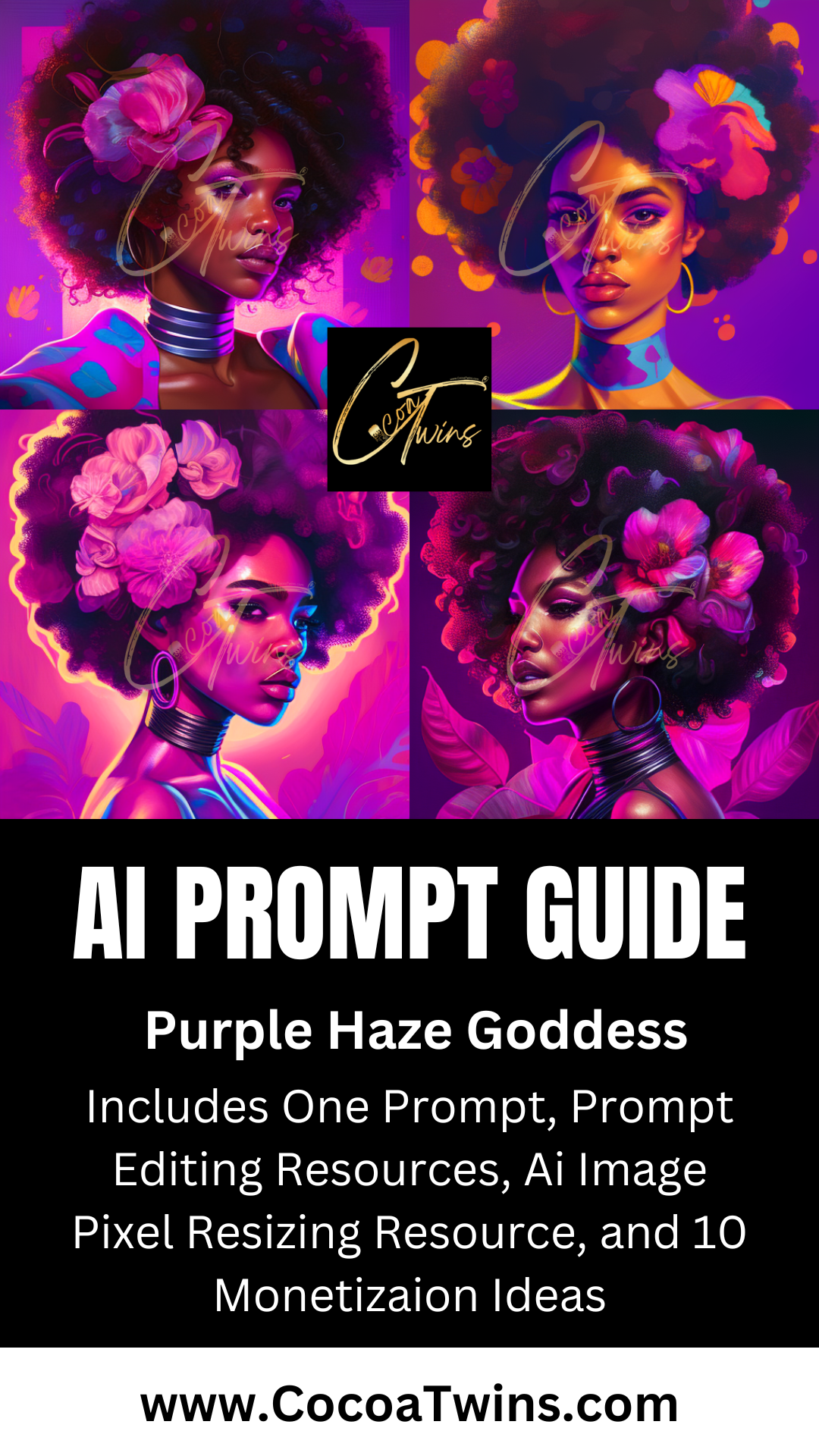 Single MidJourney Prompt Guide -  Purple Haze Goddess