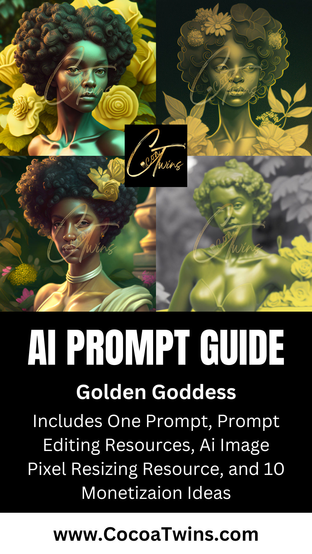 Single MidJourney Prompt Guide -  Golden Goddess