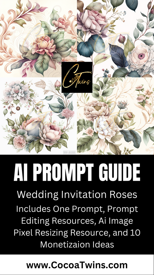 Single Prompt MidJourney Guide -  Wedding Invitation Roses