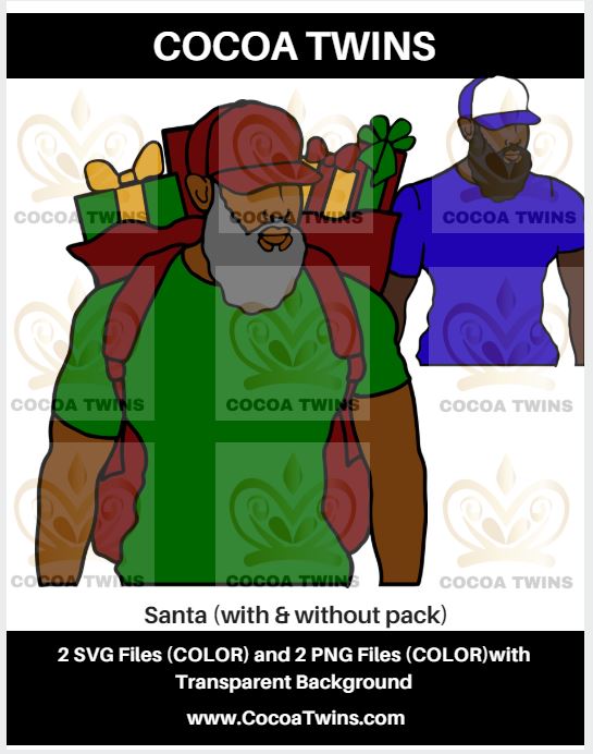 Digital Download  - Santa - SVG Layered File and PNG File Format - Cocoa Twins