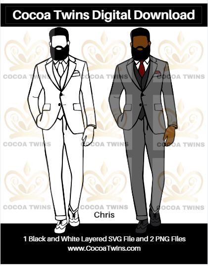 Digital Download  -  Chris - SVG Layered File and PNG File Format - Cocoa Twins