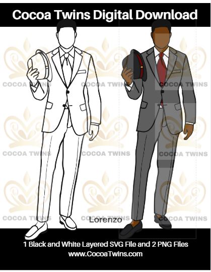 Digital Download  -  Lorenzo - SVG Layered File and PNG File Format - Cocoa Twins